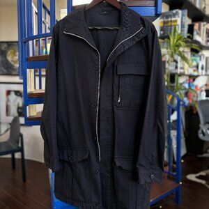 Black Utility Zip-Front Jacket with Chest Pocket Size M